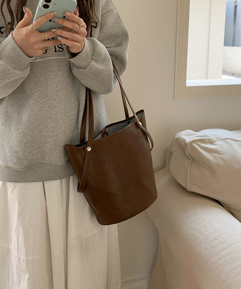 レトロバケットバッグ巾着ポーチ2点セット ショルダーバッグ 3wayミニトートレディース 通学通勤 きれいめフェイクレザーバッグ 大人上品肩掛けバッグ 斜め掛け鞄 92DRSP-001