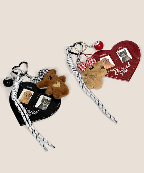 バッグチャーム人気キーホルダー 5タイプ ハンドメイド風 SNS映えグッズ 可愛いマルチチャーム おしゃれ バッグ飾りアクセサリー 個性的 レトロ風チャームギフト 92DZKJ-004