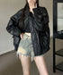 ライダースジャケット レディースブルゾン 大人かっこいい PUレザージャケット 防風防寒 ゆったり革ジャン レトロ 合皮ジャケット フェイクレザーアウター 韓国風 92FUYA-001