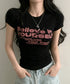 タイトロゴTシャツグラフィック半袖韓国風 大人カジュアル英字プリントトップス クルーネックタイトtシャツ ストリート系女子甘辛ミックス春夏服 コンパクトカットソー 92HANPINFS-006