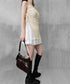 透かし編み レースキャミチュニックリボン レディース レースキャミトップスサイドシャーリング ガーリーコーデ 重ね着風 ノースリーブブラウスフェミニン 大人可愛い 92HANPINFS-007