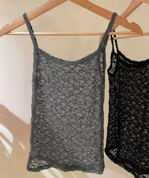 総レースシアーキャミソールレイヤード夏服 花柄レースインナー シースルーキャミ ビスチェ風トップス透け感 重ね着インナーセクシーきれいめ着やせ可愛いチラ見せキャミ 92HANPINFS-013