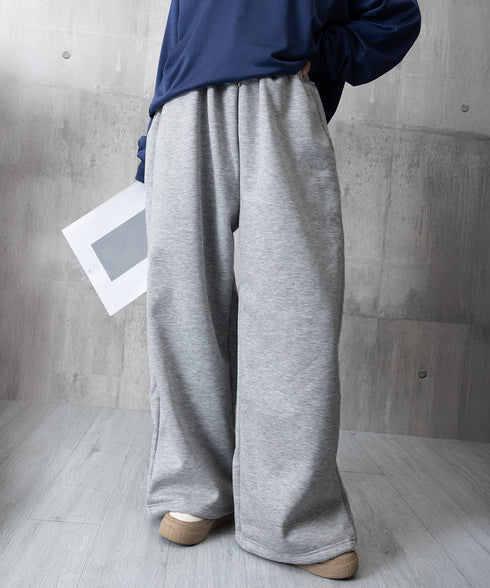 バッグプリントワイドスエットパンツ韓国風 レディースワイドパンツ 裏起毛パンツ イージーパンツ 着やせボトムス ゆったり運動着 リラックスパンツ楽ちんロングパンツ 92HJHYDZ-001