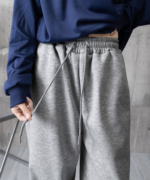 バッグプリントワイドスエットパンツ韓国風 レディースワイドパンツ 裏起毛パンツ イージーパンツ 着やせボトムス ゆったり運動着 リラックスパンツ楽ちんロングパンツ 92HJHYDZ-001