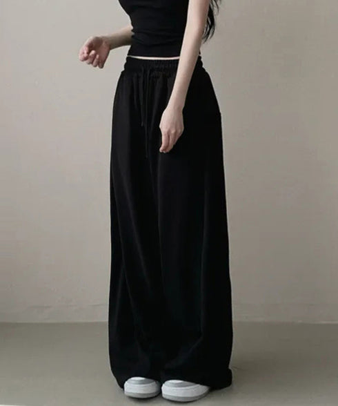 バッグプリントワイドスエットパンツ韓国風 レディースワイドパンツ 裏起毛パンツ イージーパンツ 着やせボトムス ゆったり運動着 リラックスパンツ楽ちんロングパンツ 92HJHYDZ-001