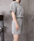 スウェットセットアップレディース半袖夏服 ジップアップパーカー クロップド丈トップス夏 ハイウエストショートパンツ 上下セット ウエストゴム美脚ショーパン 韓国風 92HJHYDZ-003