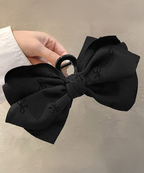 リボンヘアクリップ ビッグリボンバレッタ レディース 大きめ 大人上品クリップ オフィスカジュアル 髪飾り 韓国風 ヘアアクセサリー 結婚式 女子会 簡単まとめ髪 92JC-001