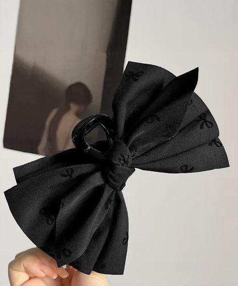 リボンヘアクリップ ビッグリボンバレッタ レディース 大きめ 大人上品クリップ オフィスカジュアル 髪飾り 韓国風 ヘアアクセサリー 結婚式 女子会 簡単まとめ髪 92JC-001