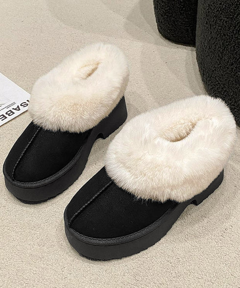 スエード調 ショートムートンブーツ厚底靴 ボリュームファー ショートブーツ もこもこムートンシューズ 暖かい冬ブーツ カジュアル 美脚ボアシューズ あったか防寒靴 92JLDZSW-004