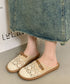 サボサンダルレディース ミュールサンダル リネンライク レース調フラットサンダルナチュラル 美脚サマーサンダル通気性ぺたんこ カジュアルシューズ 歩きやすい春夏靴 92JLDZSW-022