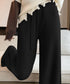 サイド縦ラインニットパンツ ワイドパンツ レディース サイドリブストレートパンツ 厚手暖かい 秋冬ロングパンツ ハイウエスト イージーパンツ 楽ちん大人カジュアル 92KN-003