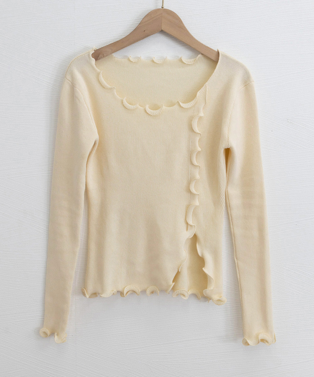 メロウフリルニット フロントスリット秋服 詳細画像22