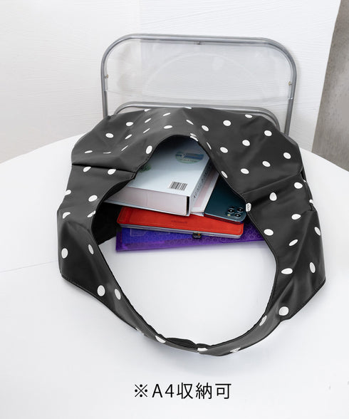 PUホーボーバッグ ドット柄肩掛けバッグ レディース レトロワンショルダーバッグ A4大容量三日月型鞄 きれいめ 大人可愛いフェイクレザーかばん お洒落韓国風鞄 92LL-001