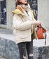 配色フード付き中綿ジャケットレディース冬 バイカラーエコダウンジャケット 韓国風フェイクダウンコート 暖かブルゾン 防寒防風キルティングジャケットフーディアウター 92MINGLI-002