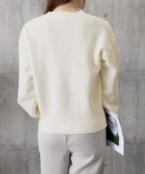 クルーネックハート柄ニットセーター韓国風 配色ニットプルオーバーレディース ニットトップス長袖 カジュアル 大人可愛いニット着回し あったかきれいめ秋冬服 女子力 92MRJFS-008