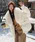 エコダウンジャケットファー襟中綿アウター レディース ショート丈フェイクダウンコート 韓国風ダウンブルゾン 防寒防風保温ジャンパーカジュアルアウター おしゃれ冬服 92NUOXI-001