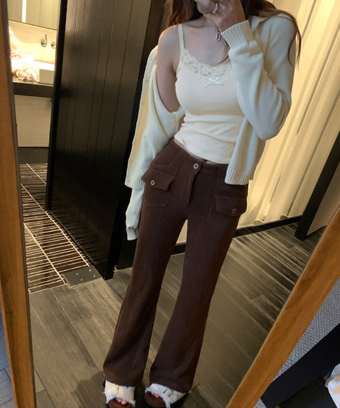 レースキャミソールカップ付きインナー夏服 レディース フロントリボンキャミ おしゃれブラトップ 着回し フェミニンブラキャミ 韓国風 肌見せインナートップス重ね着 92QIAODS-004