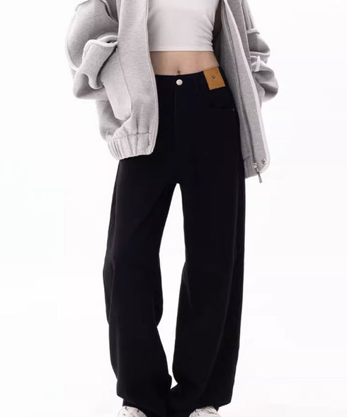 ワイドデニムパンツビンテージジーンズ美脚 レディース レトロ風ジーパン ワイドレングス ウォッシュデニム 脚長 ストレートデニム ゆったり 色落ちジーンズ 韓国風 92SFL-001