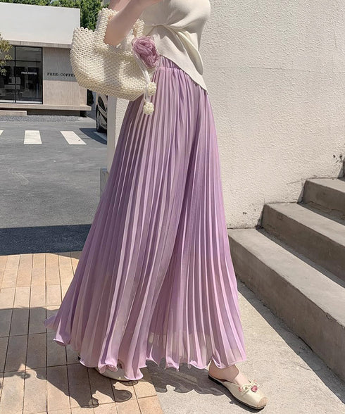 プリーツスカート 裏地付きロングスカート レディース 裾メロウ フレアスカート ウエストゴム 着やせ Aラインスカート ハイウエスト ミモレ丈スカート 大人可愛い 92SHAMAN-001