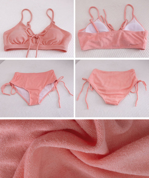 ビキニ水着セット小胸盛れるセパレート水着 レディース 大人可愛いスイムウェア上下セット セクシーリボンビキニ おしゃれ Y2K水着海水浴 トレンド水着美胸 韓国風 92SHENGJIA-003