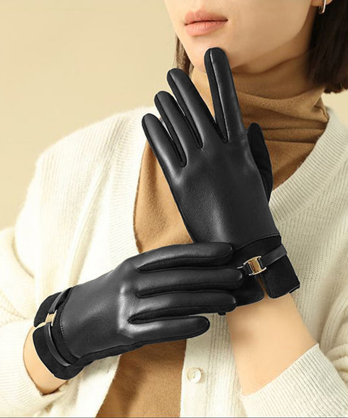 スマホ対応 PUレザー手袋レディース防寒 裏起毛スエード調グローブ 防風保温手ぶくろ 暖かいスマートフォン手袋 タッチパネル対応 アウトドア 上品手袋ソフトタッチ 92SHUOLE-001