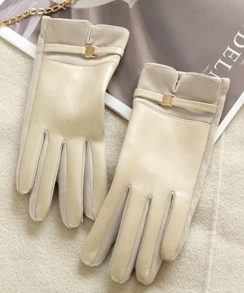 スマホ対応 PUレザー手袋レディース防寒 裏起毛スエード調グローブ 防風保温手ぶくろ 暖かいスマートフォン手袋 タッチパネル対応 アウトドア 上品手袋ソフトタッチ 92SHUOLE-001
