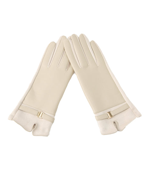 スマホ対応 PUレザー手袋レディース防寒 裏起毛スエード調グローブ 防風保温手ぶくろ 暖かいスマートフォン手袋 タッチパネル対応 アウトドア 上品手袋ソフトタッチ 92SHUOLE-001