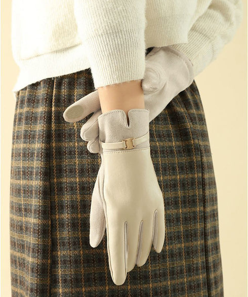 スマホ対応 PUレザー手袋レディース防寒 裏起毛スエード調グローブ 防風保温手ぶくろ 暖かいスマートフォン手袋 タッチパネル対応 アウトドア 上品手袋ソフトタッチ 92SHUOLE-001