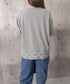 袖レース切り替え5分袖Tシャツカットソー レディースレーストップス 透け感袖カットソーきれいめ 体型カバー 大人オフィスカジュアル 上品春夏服ゆったりクルーネック 92SSJIALI-001