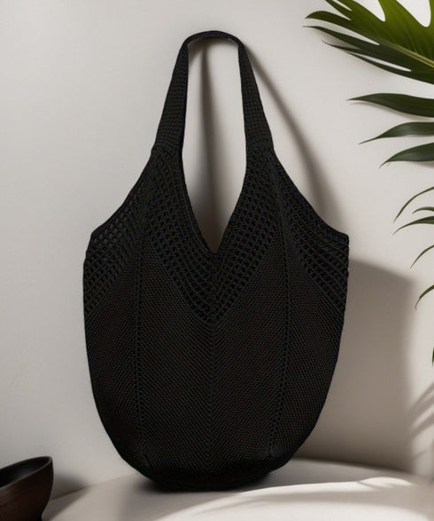 ニットバッグ 大容量トートバッグ肩掛け鞄 大きめナチュラルバッグ 透かし編みニット鞄 A4収納可 大人カジュアルサマーバッグ 韓国風カバン シンプル手提げバッグ 92TAYAN-001