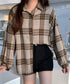 ビエラ起毛チェックシャツ 厚手ネルシャツ レディース ゆったりシャツジャケット 長袖チュニックシャツ ドロップショルダー春秋ライトアウター レトロ シャツアウター 92TINGWAN-001