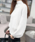 韓国風リブニットトップスハイネックニット 長袖ニットセーターランタンスリーブ 柔らかいニットソー暖かい チクチクしないニットプルオーバー 無地インナートップス秋冬 92XAYTFS-003