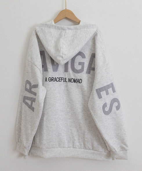 韓国風フード付きジップパーカーレディース ゆったりオーバーサイズトレーナー 前開きジップアップ長袖トップス フーディー 体型カバーライトアウター10代20代30代 92YGLMY-001