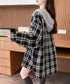 チェック柄フーデッドシャツレディース秋冬 微起毛切替BIGフードシャツ オーバーサイズシャツジャケット ヴィンテージ チェックシャツ ゆったり ネルシャツアウター 92YGLMY-002