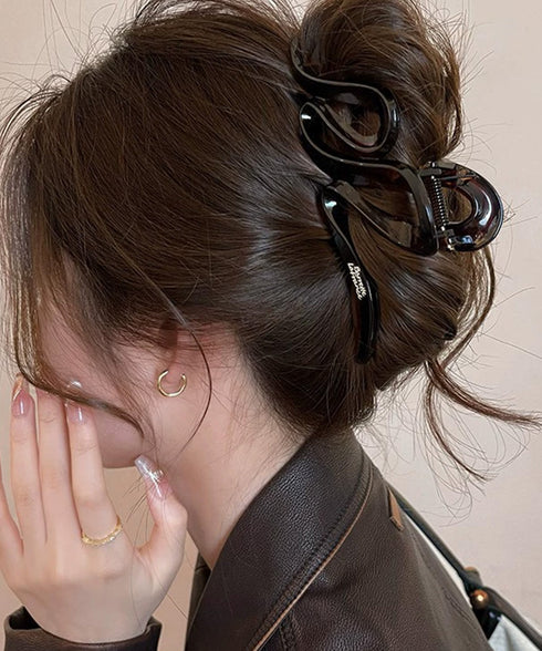 バンスクリップ大人 ヘアクリップおしゃれ 韓国風ヘアアクセサリーしっかり留まる ウェーブヘアクリップこなれ感 ヘアアレンジ簡単まとめ髪 ハーフアップクリップ大きめ 92YIPAI-001