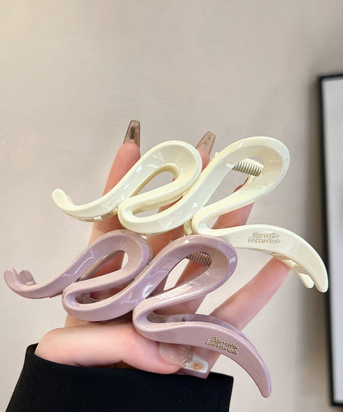 バンスクリップ大人 ヘアクリップおしゃれ 韓国風ヘアアクセサリーしっかり留まる ウェーブヘアクリップこなれ感 ヘアアレンジ簡単まとめ髪 ハーフアップクリップ大きめ 92YIPAI-001