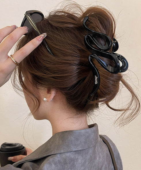 バンスクリップ大人 ヘアクリップおしゃれ 韓国風ヘアアクセサリーしっかり留まる ウェーブヘアクリップこなれ感 ヘアアレンジ簡単まとめ髪 ハーフアップクリップ大きめ 92YIPAI-001