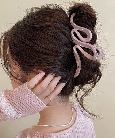 バンスクリップ大人 ヘアクリップおしゃれ 韓国風ヘアアクセサリーしっかり留まる ウェーブヘアクリップこなれ感 ヘアアレンジ簡単まとめ髪 ハーフアップクリップ大きめ 92YIPAI-001