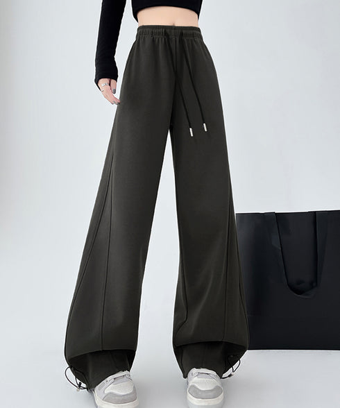 スウェットパンツ レディースワイドパンツ ハイウエストイージーパンツ 着やせボトムス ゆったり運動着韓国風リラックスパンツ 楽ちんロングパンツ 春夏秋冬体型カバー 92YIYU-001