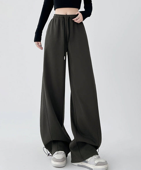 スウェットパンツ レディースワイドパンツ ハイウエストイージーパンツ 着やせボトムス ゆったり運動着韓国風リラックスパンツ 楽ちんロングパンツ 春夏秋冬体型カバー 92YIYU-001