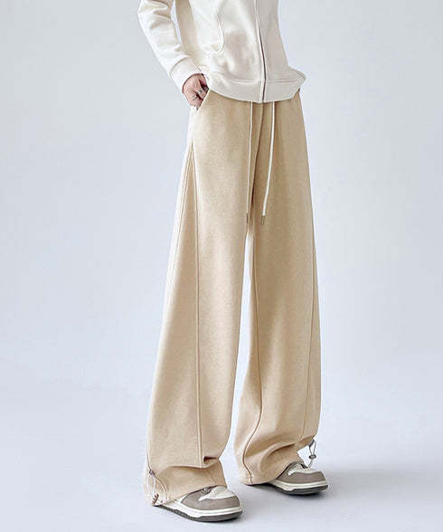 スウェットパンツ レディースワイドパンツ ハイウエストイージーパンツ 着やせボトムス ゆったり運動着韓国風リラックスパンツ 楽ちんロングパンツ 春夏秋冬体型カバー 92YIYU-001