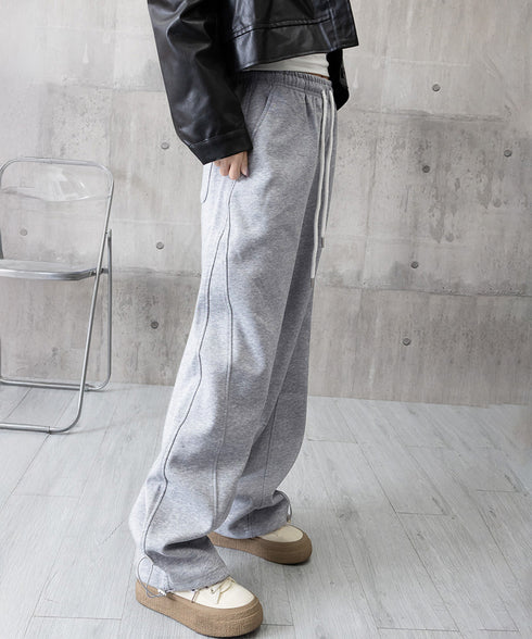 スウェットパンツ レディースワイドパンツ ハイウエストイージーパンツ 着やせボトムス ゆったり運動着韓国風リラックスパンツ 楽ちんロングパンツ 春夏秋冬体型カバー 92YIYU-001