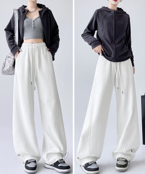 スウェットパンツ レディースワイドパンツ ハイウエストイージーパンツ 着やせボトムス ゆったり運動着韓国風リラックスパンツ 楽ちんロングパンツ 春夏秋冬体型カバー 92YIYU-001