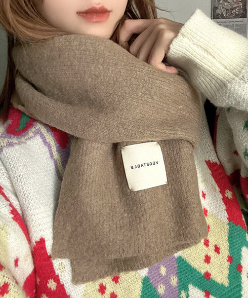 ニットマフラーカシミア風ネックウォーマー チクチクしない厚手マフラーレディース 暖かいストール韓国風 おしゃれショールマフラー無地シンプル 防風防寒グッズオフィス 92YZL-002