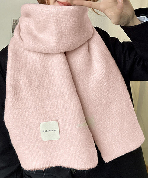 ニットマフラーカシミア風ネックウォーマー チクチクしない厚手マフラーレディース 暖かいストール韓国風 おしゃれショールマフラー無地シンプル 防風防寒グッズオフィス 92YZL-002