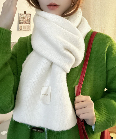 ニットマフラーカシミア風ネックウォーマー チクチクしない厚手マフラーレディース 暖かいストール韓国風 おしゃれショールマフラー無地シンプル 防風防寒グッズオフィス 92YZL-002