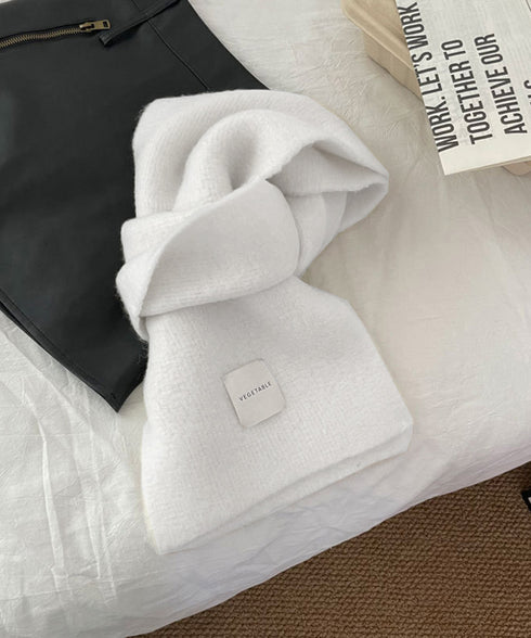 ニットマフラーカシミア風ネックウォーマー チクチクしない厚手マフラーレディース 暖かいストール韓国風 おしゃれショールマフラー無地シンプル 防風防寒グッズオフィス 92YZL-002