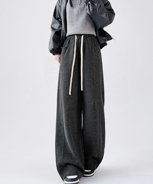 ヘリンボーン柄ワイドパンツレディース美脚 ハイウエストストレートパンツ 裏起毛ノーマル2タイプ ウエストゴムリラックスパンツ ポケット付き楽ちんイージーパンツ秋冬 92ZBB-001