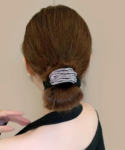 シュシュ ヘアゴム パール 髪飾り レディース キラキラ ラインストーン ヘアアクセ 大人 可愛い フェミニン カジュアル ヘアアップ 韓国風 ヘア雑貨 95FASHI-001
