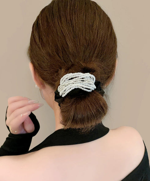 シュシュ ヘアゴム パール 髪飾り レディース キラキラ ラインストーン ヘアアクセ 大人 可愛い フェミニン カジュアル ヘアアップ 韓国風 ヘア雑貨 95FASHI-001